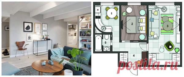 Двушка 44 м² в «убитой» панельной хрущёвке: 7 идей перепланировки (бесплатно) | Филдс | Яндекс Дзен