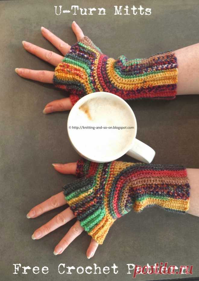 Knitting and so on: Crochet U-Turn Mitts