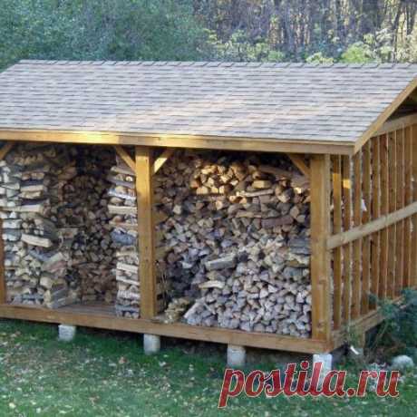 Как построить дровяник на даче