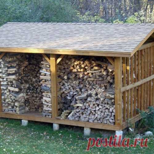Как построить дровяник на даче
