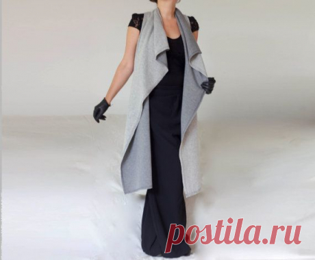Sleeveless Wool Coat / Plus Size Wrap Cardigan от BoutiqueAlaMode