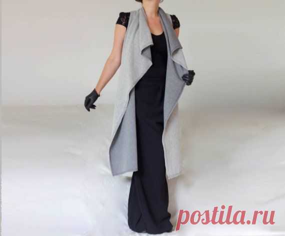Sleeveless Wool Coat / Plus Size Wrap Cardigan от BoutiqueAlaMode