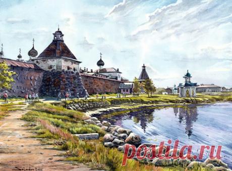 Акварельные пейзажи России художника Николая Солодова
