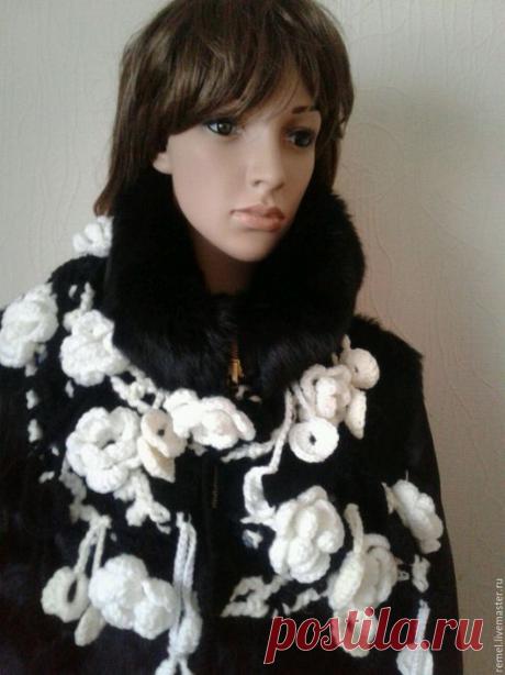 Купить Шарф-боа ''Цветочный'' - шарф женский, боа, шарф вязаный, цветочный, бохо