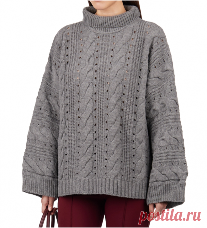 Свитер от Твинсет Милано погружает в мир изысканного комфорта и стильной небрежности. Схема узора + образец.