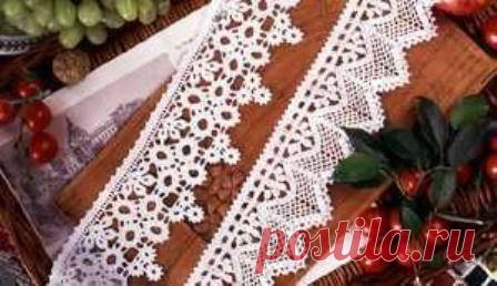 Обвязка края крючком. Схемы.