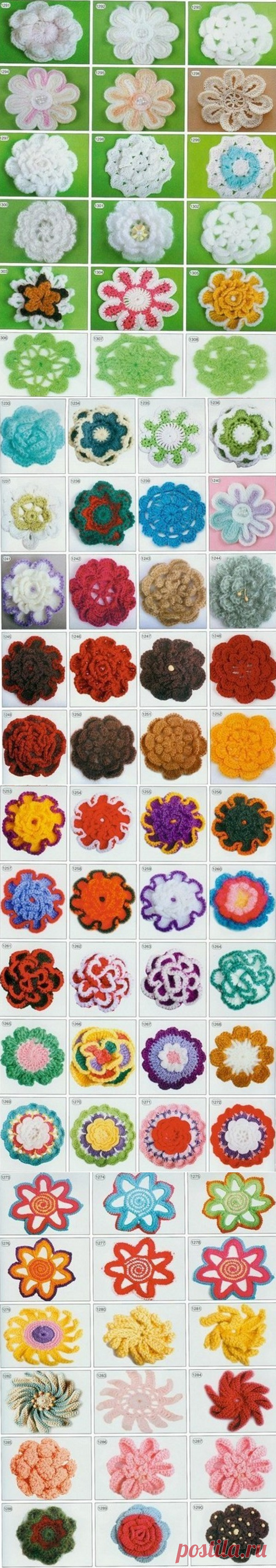 Схемы цветов крючком