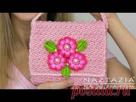 DIY Learn How To Crochet Flower Purse Bag Clutch Handbag Wallet (and Line a Purse)