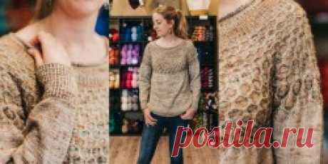 Пуловер с двухцветной кокеткой Ethereal - Вяжи.ру