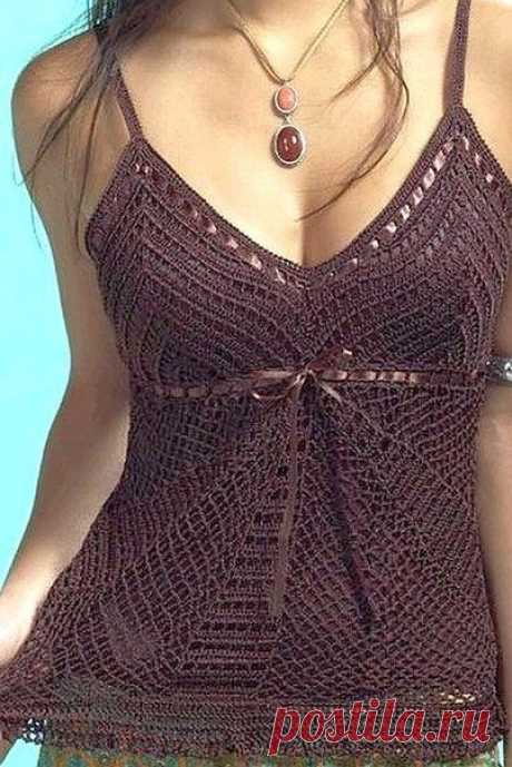 Вязанный топик | Вязание для женщин | Вязание спицами и крючком. Схемы вязания.