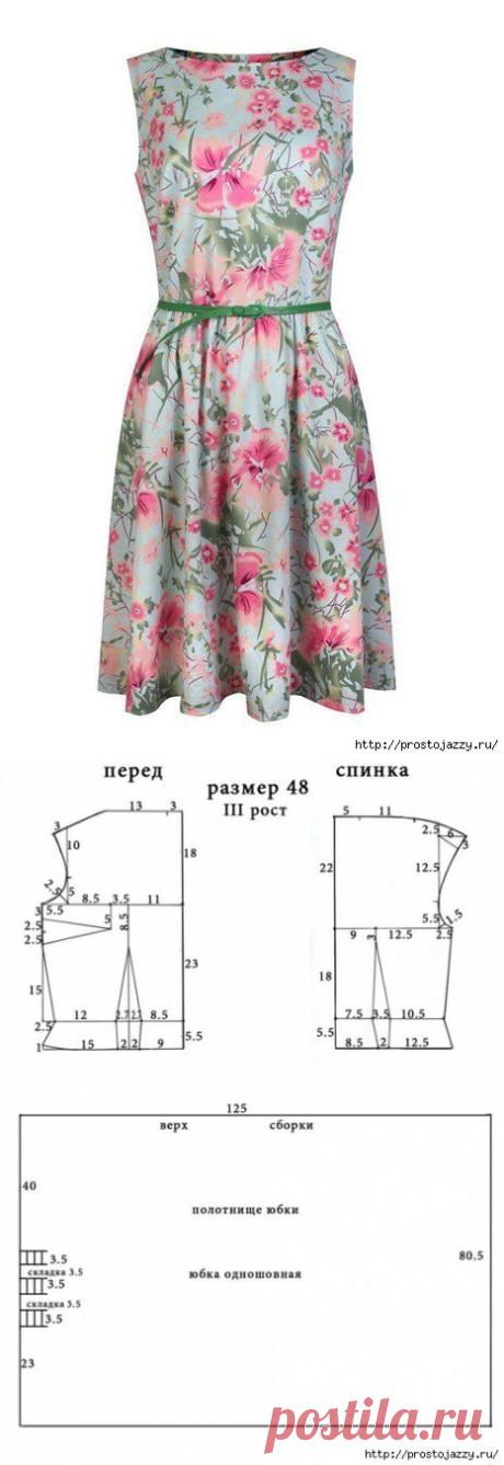 Шикарное летнее платье - выкройка.
