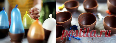 Делаем из шоколада чашечки и тарелочки для десерта / Детские рецепты