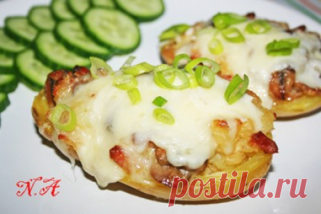 Картофель,фаршированный беконом и грибами : Вторые блюда