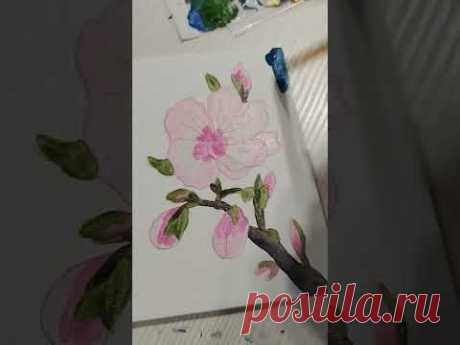 Пишу цветочные этюды акрилом 2 часть #картина #акриловаяживопись #цветы