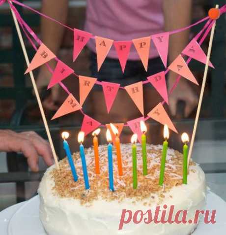 Гирлянда для торта - Декор для стола своими руками - Сервировка стола - Каталог статей - Устроим праздник! Праздники дома