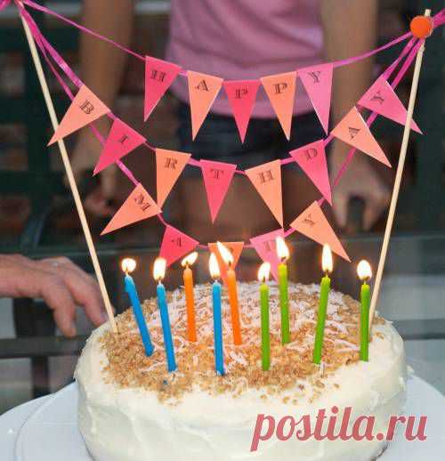 Гирлянда для торта - Декор для стола своими руками - Сервировка стола - Каталог статей - Устроим праздник! Праздники дома