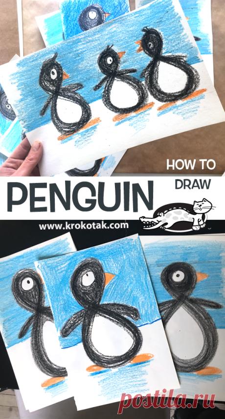 PENGUIN – HOW TO DRAW children activities, more than 2000 coloring pages