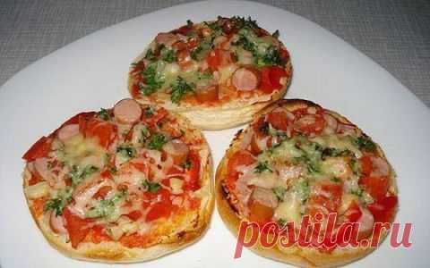 Пицца по-быстрому на булочках | Вкусный каприз.