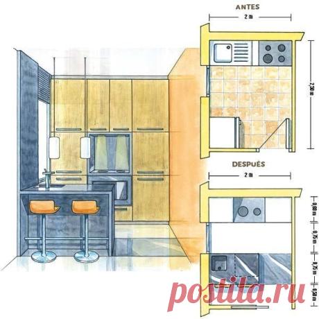 6 интересных способов перепланировки кухни