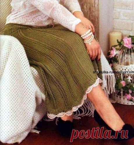 Юбка крючком для женщин Прямая юбка крючком схемы
