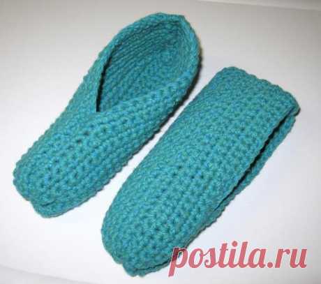 Pantoufles toutes simples au crochet | 3 petites mailles