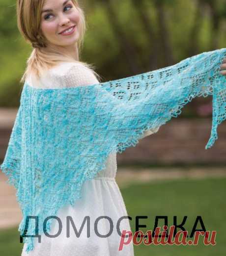 Красивая шаль спицами | ДОМОСЕДКА