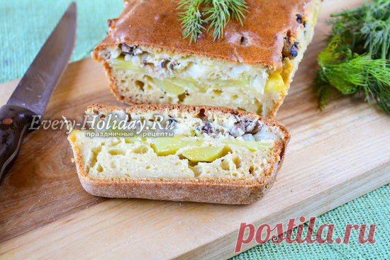 Быстрый пирог с рыбой и картошкой