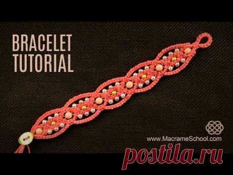 Square Knot Loops Bracelet Tutorial | Macrame School