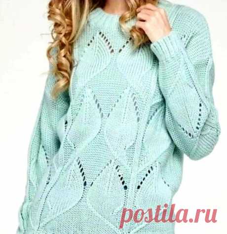 Узор с крупными листиками для джемпера