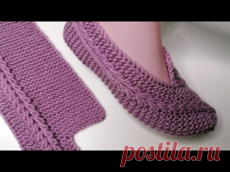 Простые следки спицами одним полотном - проще не бывает! Простые следки спицами, связанные одним полотном на 2 спицах.В видео покажу как связать красивые и простые тапочки-следки на скорую руку. Эту модель следков ...