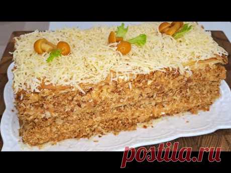 СОЛЕНЫЙ НАПОЛЕОН - ЗАКУСКА НА НОВОГОДНИЙ СТОЛ / NAPOLEON APPETIZER FOR THE NEW YEAR'S TABLE