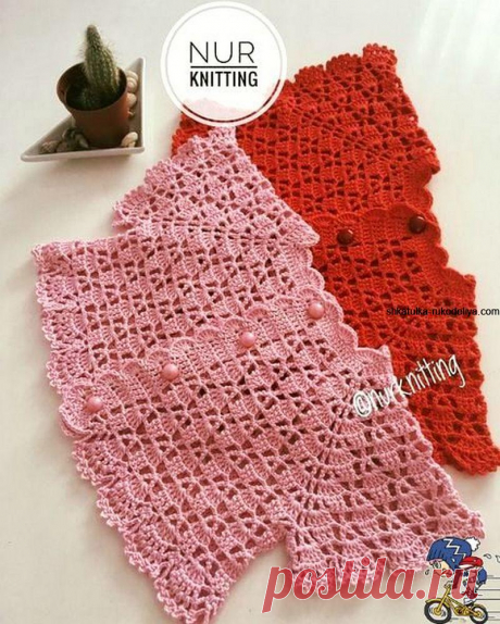 Детская летняя кофточка крючком.
