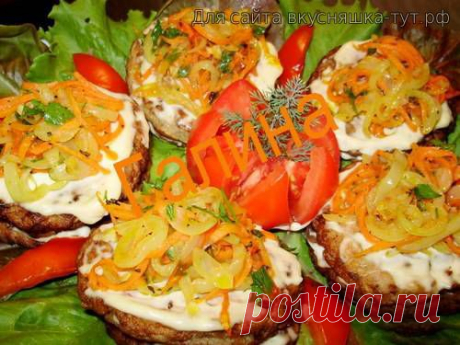 Кабачковые бутербродики с грибами - Готовим сами