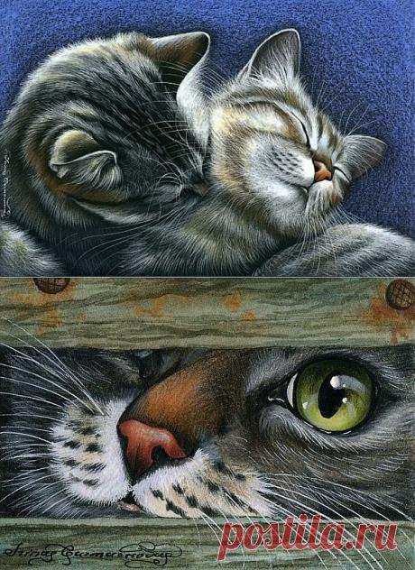 Милые коты от Ирины Гармашовой.