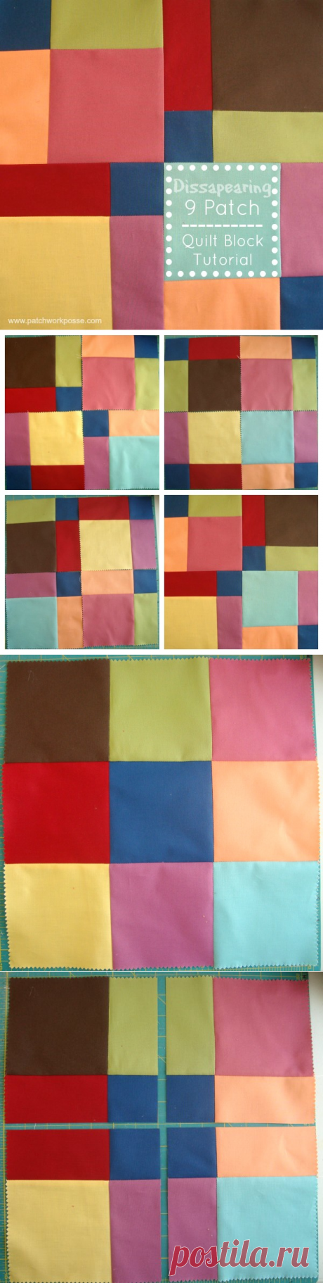 Dissapearing 9 Patch Quilt Block Tutorial -