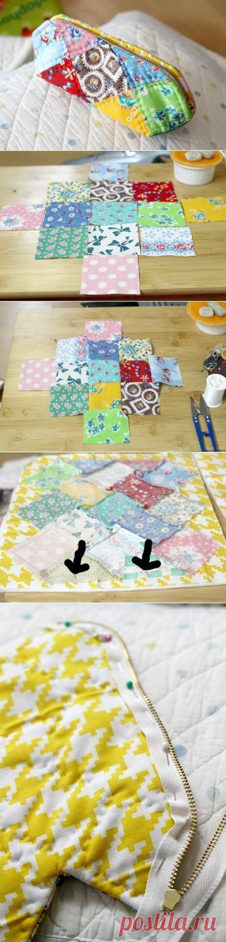 A Patchwork Cosmetic Bag Tutorial. Косметичка-пэчворк ~