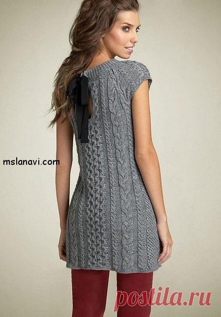 Красивая туника спицами в двух цветах | Вяжем с Лана Ви