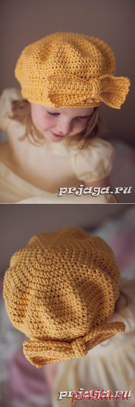 Берет крючком для девочки