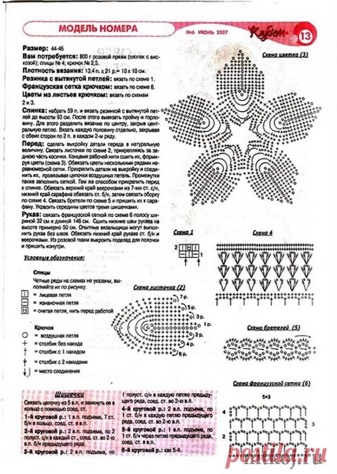 Платье крючком (журнал Клубок) » Ниткой - вязаные вещи для вашего дома, вязание крючком, вязание спицами, схемы вязания