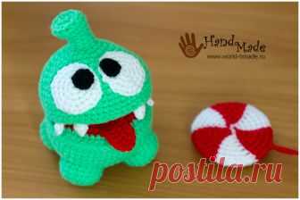 Любимец детей - сладкоежка Ам Ням (Om Nom). Вяжем крючком.