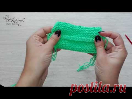 Тамбурный шов. Крючком. Вязание спицами (chain stitch)