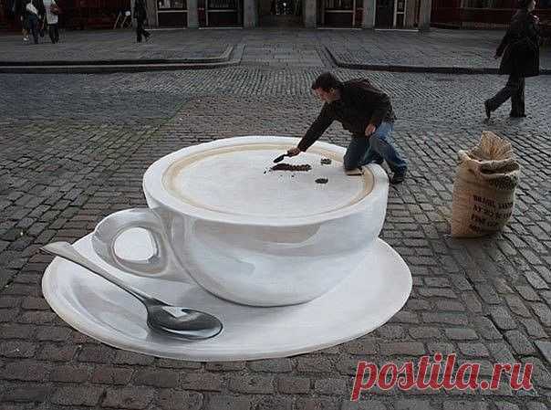 3D рисунки на асфальте