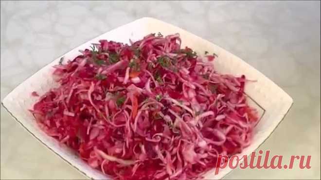 ВЫ ПОЛЮБИТЕ ТАКУЮ КАПУСТУ СРАЗУ.КАПУСТА МАРИНОВАННАЯ РОЗОВАЯ