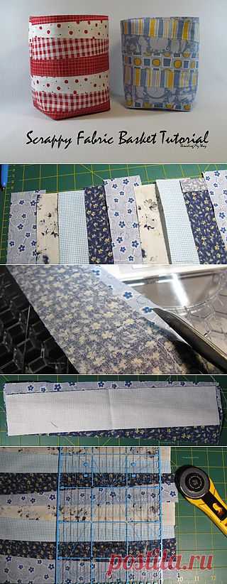 Scrappy Fabric Baskets from Threading My Way: National Sewing Month 2013