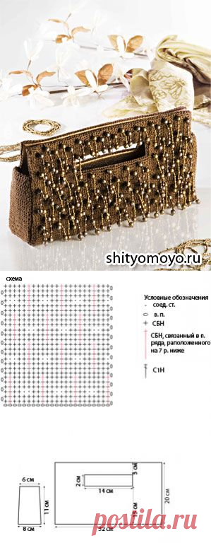Коричневый клатч, связанный крючком. Описание и схемы вязания бесплатно/Сумки. Рюкзаки. Клатчи/Вязание/Статьи / Шитье, вязание, рукоделие, бисероплетение