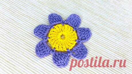 Мастер-класс по вязанию крючком цветочка с семью лепестками. | Повязули. Вязание крючком и вязание С2С. | Яндекс Дзен