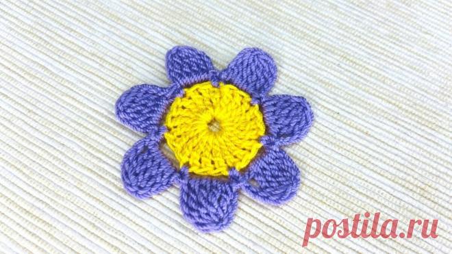 Мастер-класс по вязанию крючком цветочка с семью лепестками. | Повязули. Вязание крючком и вязание С2С. | Яндекс Дзен