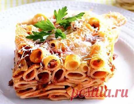 Запеченные ригатони с грибами - пошаговый рецепт с фото