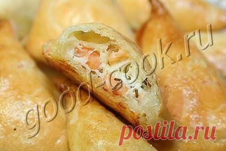малюсенькие вкуснющие пирожки с семгой, творогом и сыром