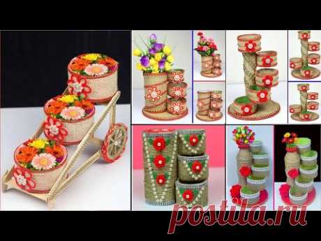 5 Multi-purpose Organizer DIY Ideas With Plastic Bottle and Jute Rope | Plastic Bottle Craft Ideas |